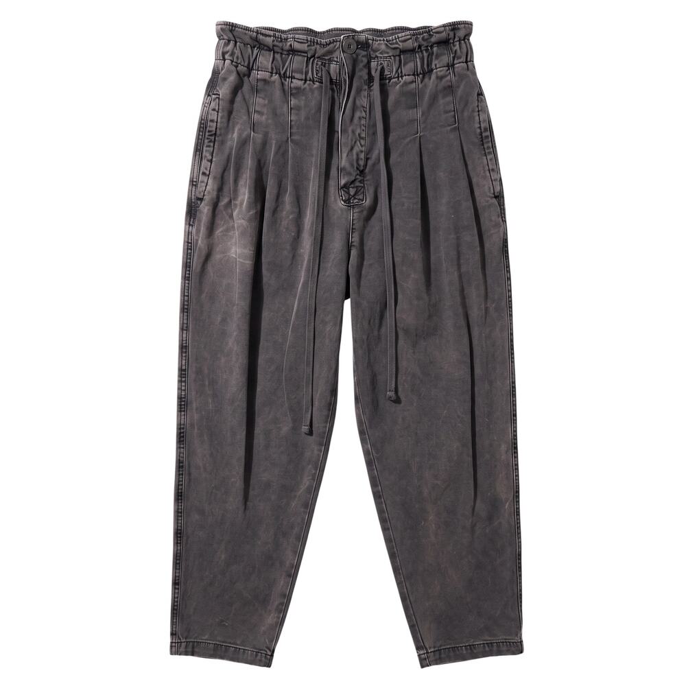 Free People Margate Pleated Paperbag Waist Trousers Gray Size Large High Rise